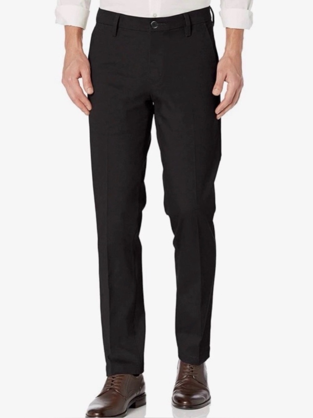 Dockers Workday Pants Black Khaki Smart 360 Flex Straight Fit Mens Size 38x32